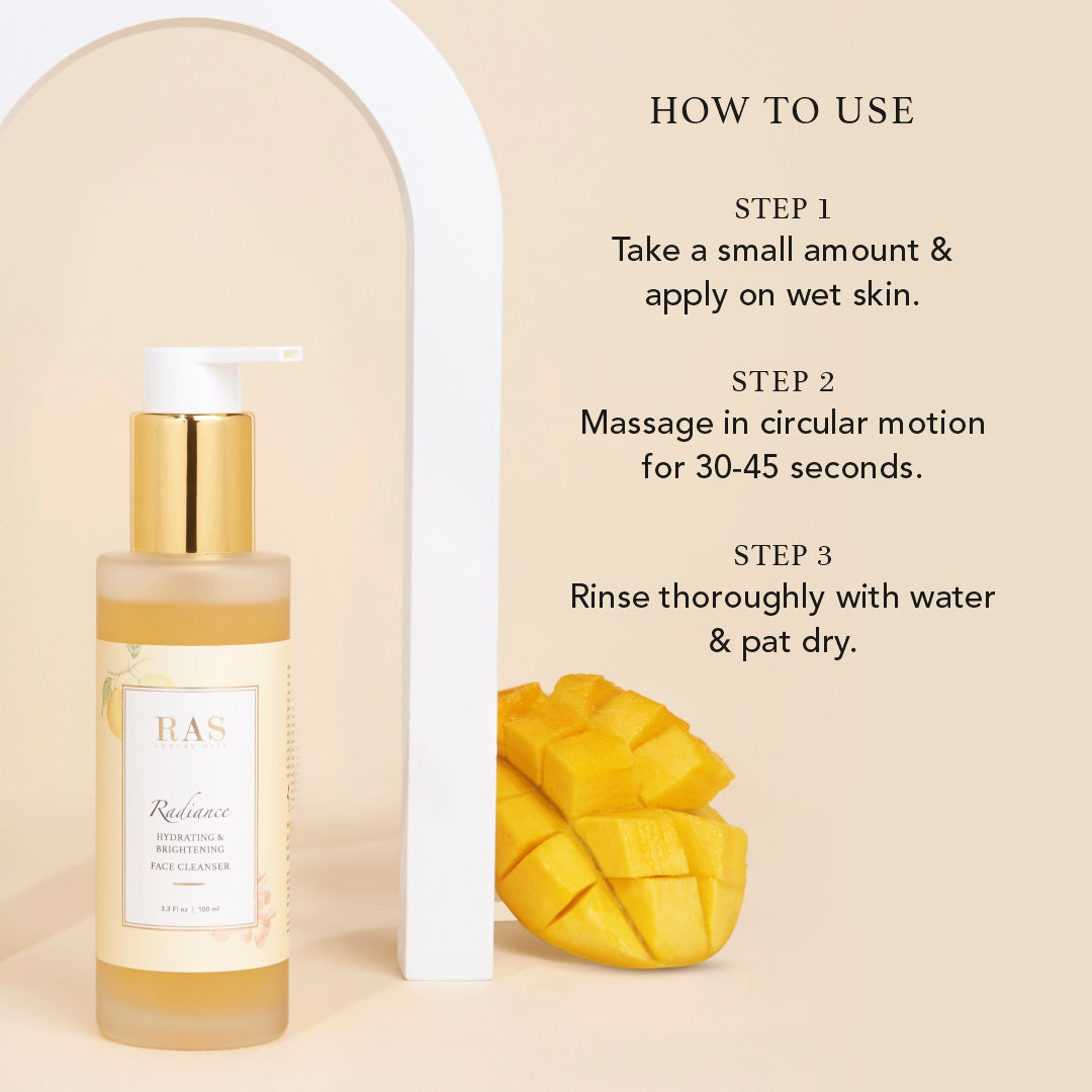 Radiance Brightening Face Wash Cleanser with Rose and Saffron Extracts